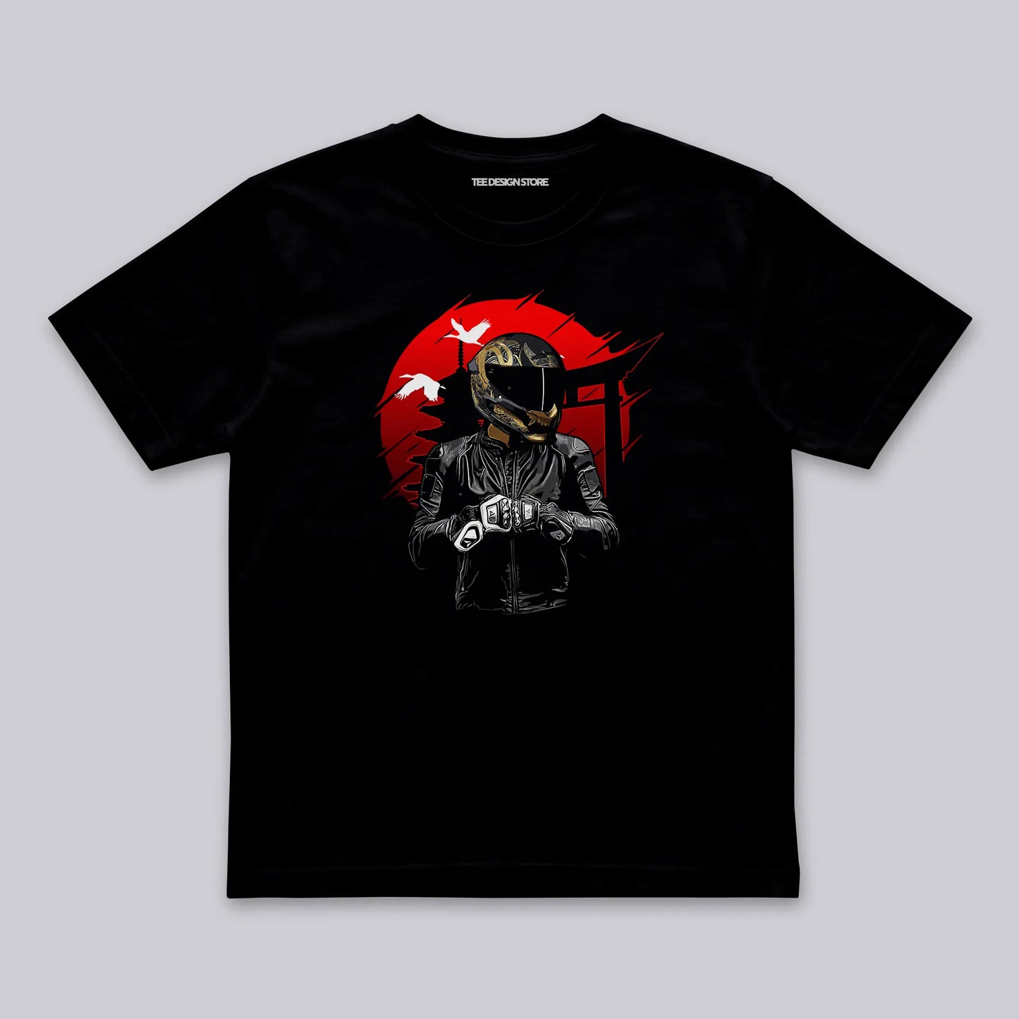 Streetwear biker red sun